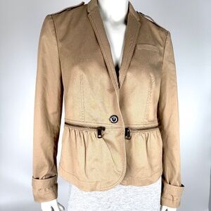 BURBERRY Brit Beige Cotton Short Blazer Jacket 10 44